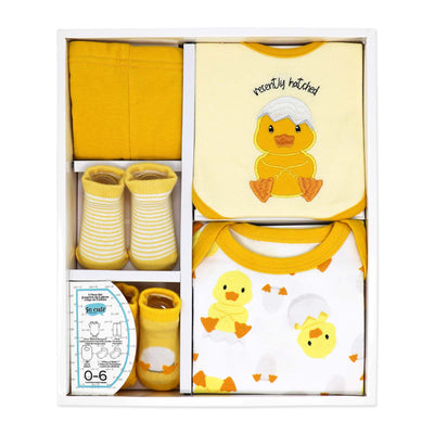 Yellow Duck 5 Piece Baby Outfit Gift Set 0–6 Months – 100% Cotton