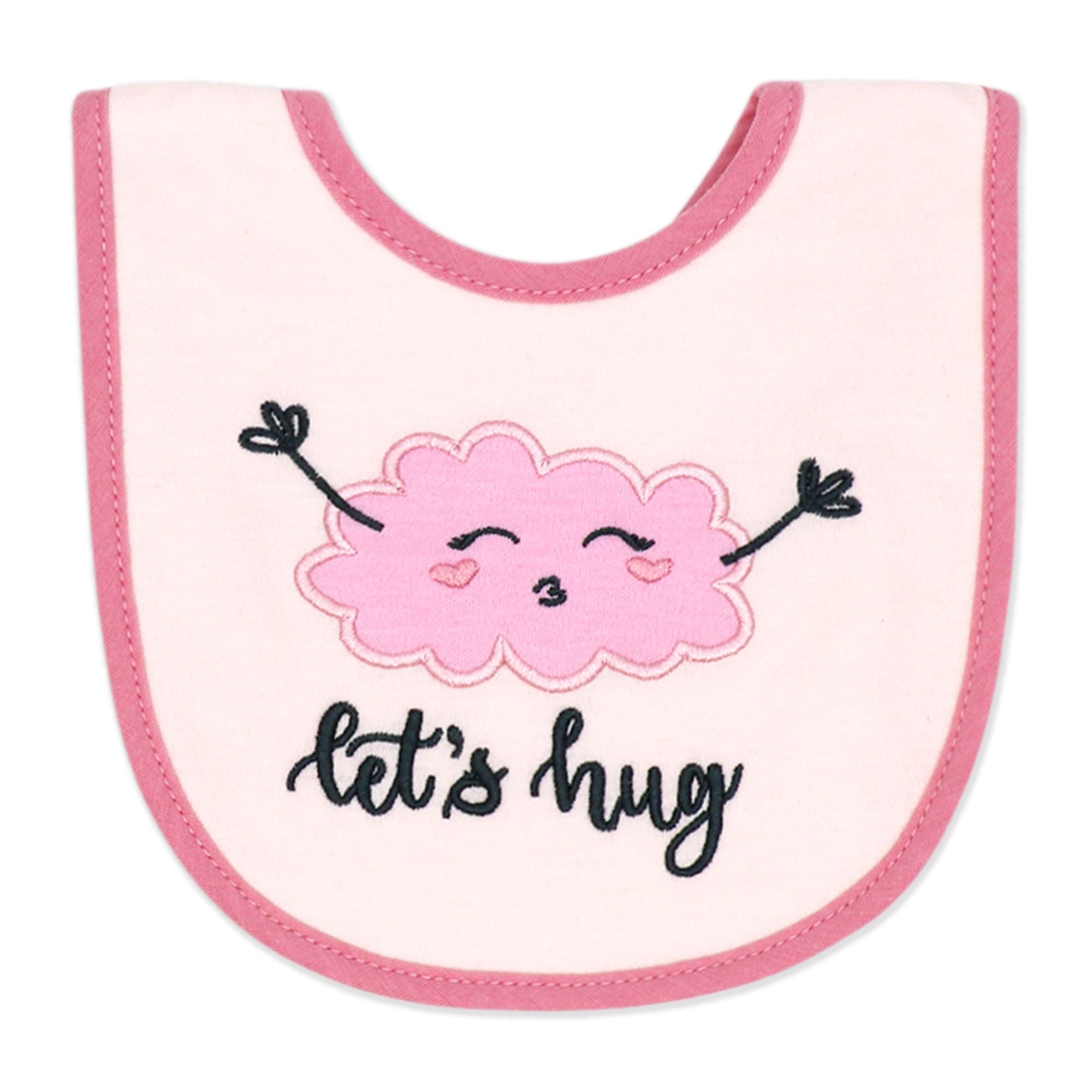 Pink Cloud & Sun Baby Bibs and Socks Set – 3 Bibs + 2 Pairs Socks, Soft Cotton Blend