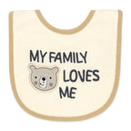 Bear Print Baby Bibs & Socks Set – 3 Bibs + 2 Socks, Soft Cotton Blend