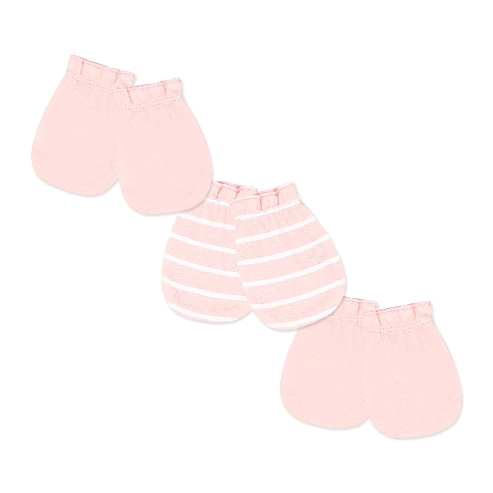 3-Pack 100% Organic Cotton Baby Mittens