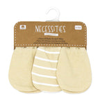 3-Pack 100% Organic Cotton Baby Mittens