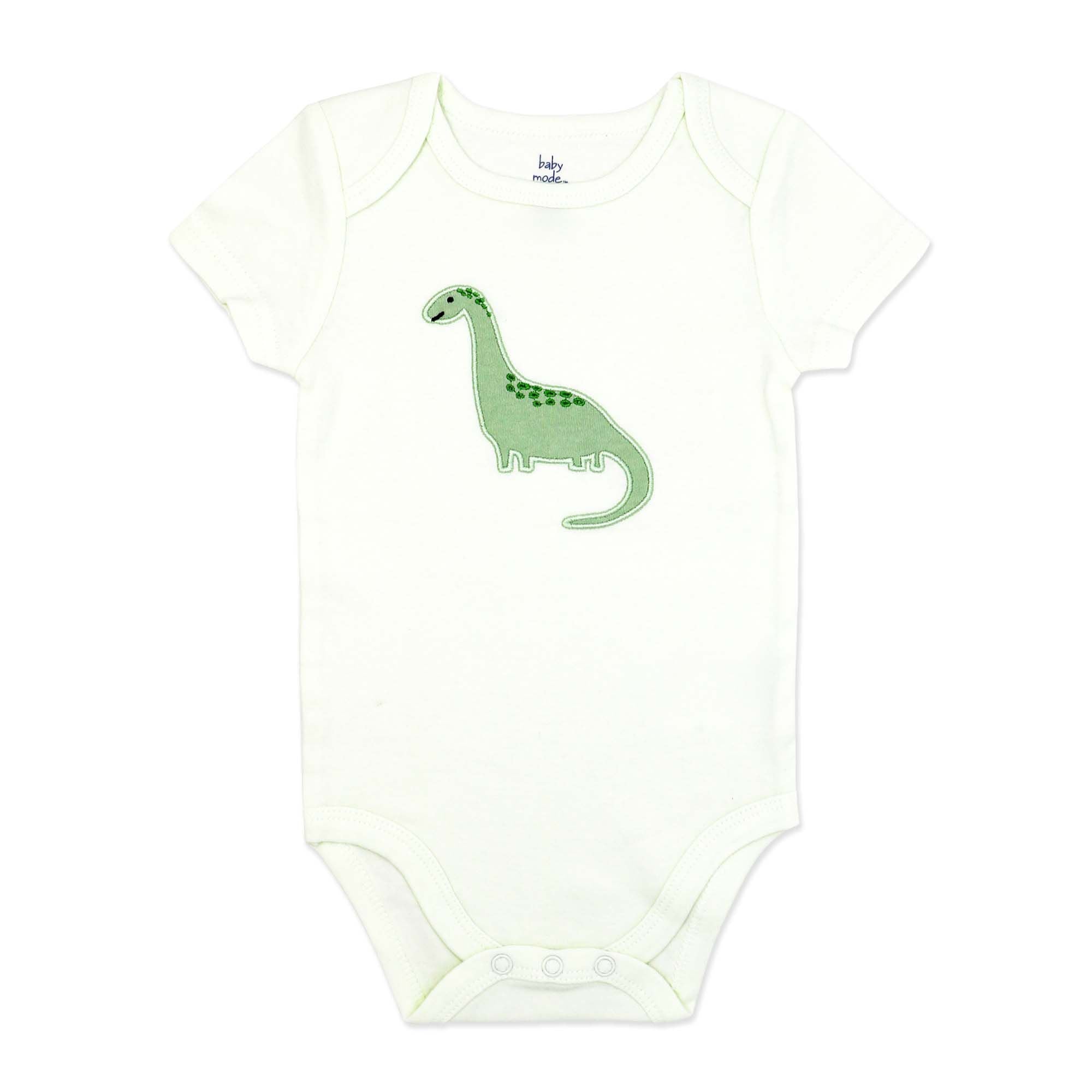 Body bébé dinosaure vert - 100 % coton