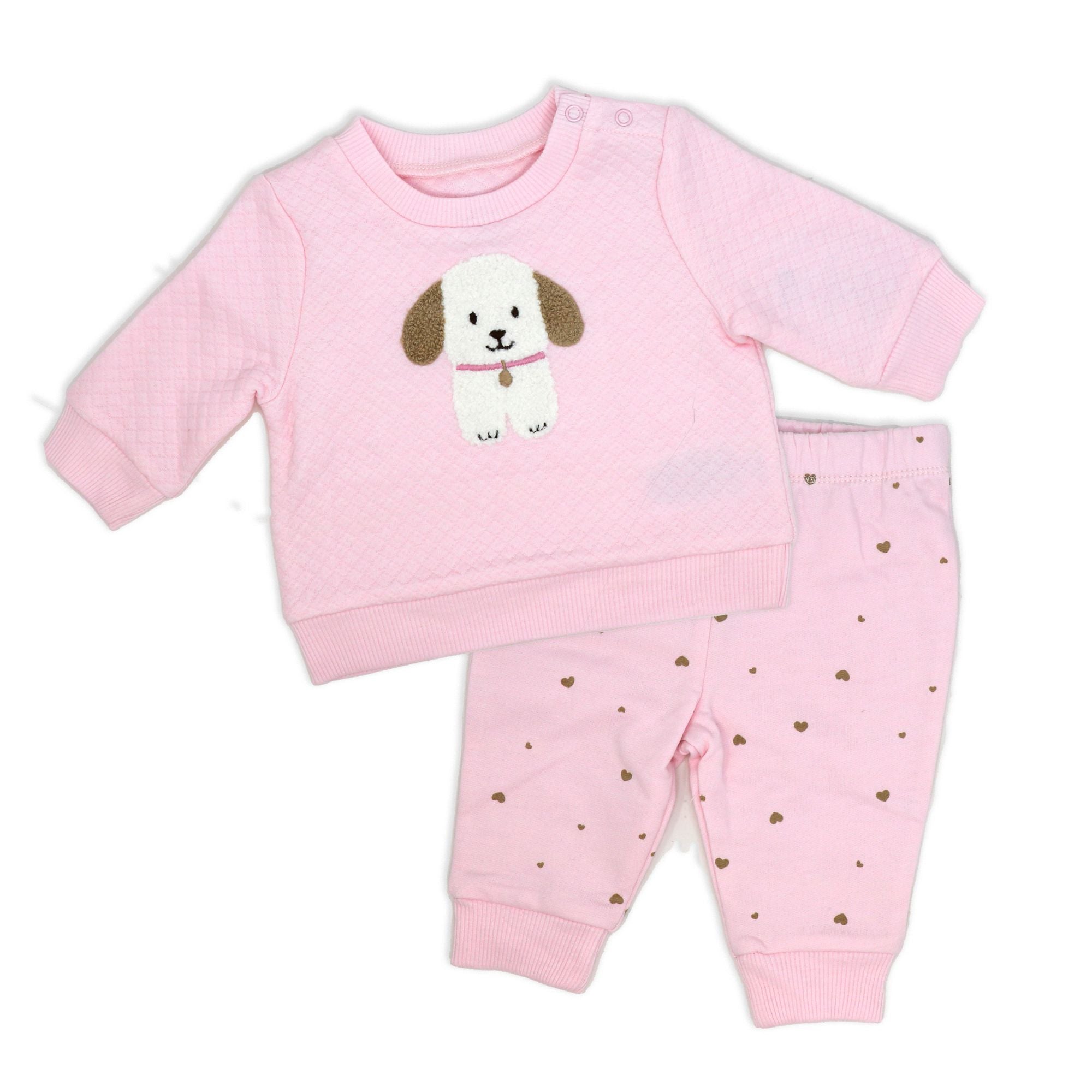 Pink Puppy 2 Piece Baby Pajama Set