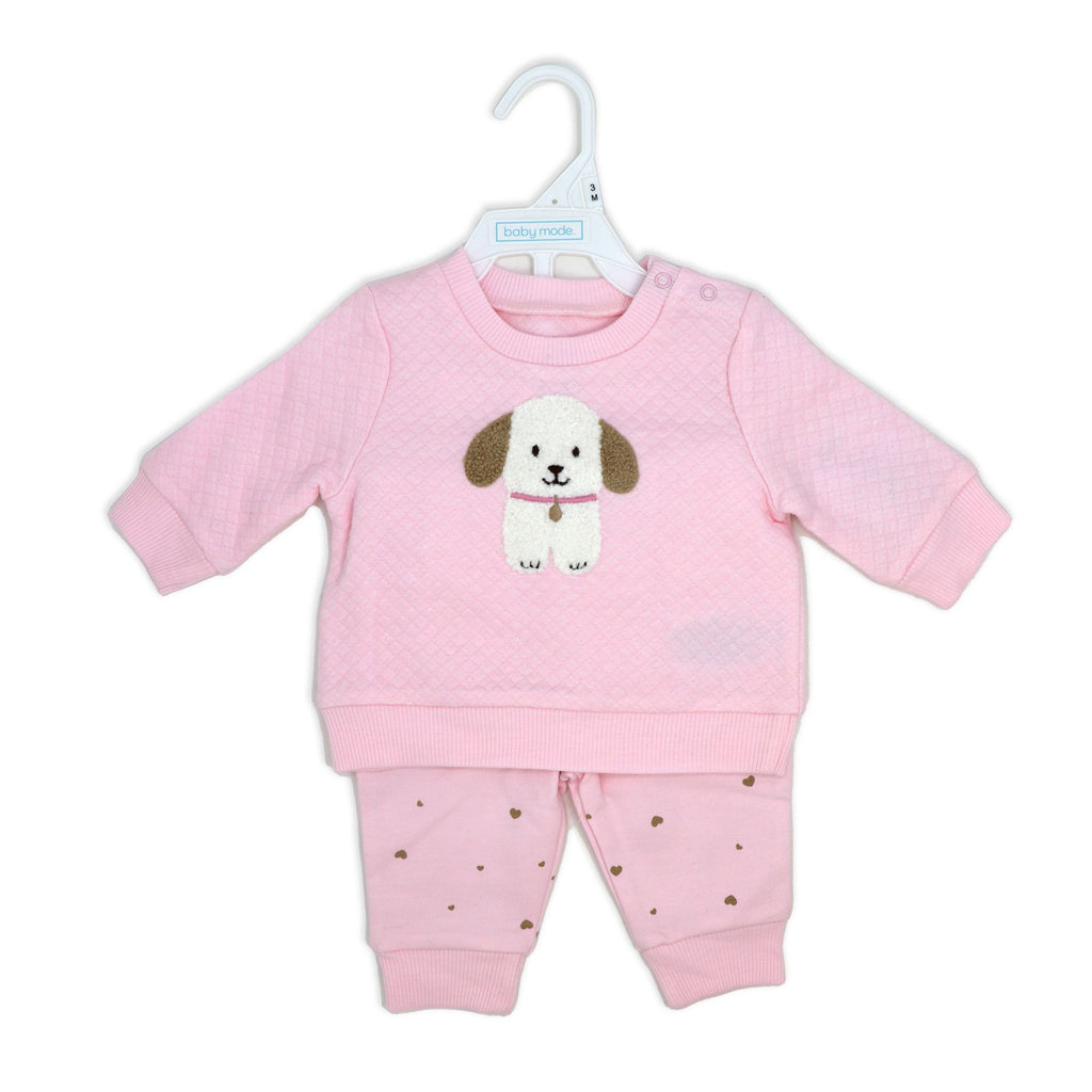 Pink Puppy 2 Piece Baby Pajama Set