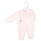 2 Piece Pink Outfit| Baby Sweater & Pant Set-100% cotton