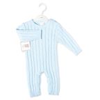 Blue Cable Knit Baby Bodysuit – 100% Cotton