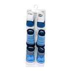 Blue Baby Crew Socks 3 Pairs – Checks & Stripes (0–6 Months)