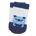 Baby Socks 3-Pack – Blue Bear & Dog (0–6 Months)