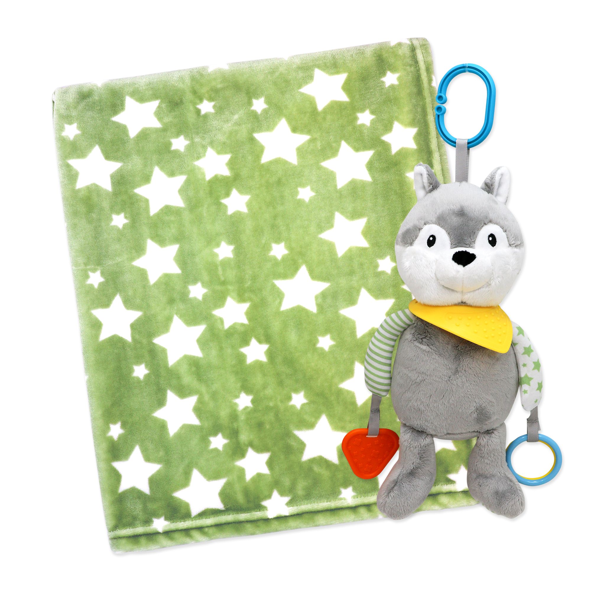 Plush Activity Toy & Baby Blanket Set – 100% Polyester, 30" x 36" Soft Throw