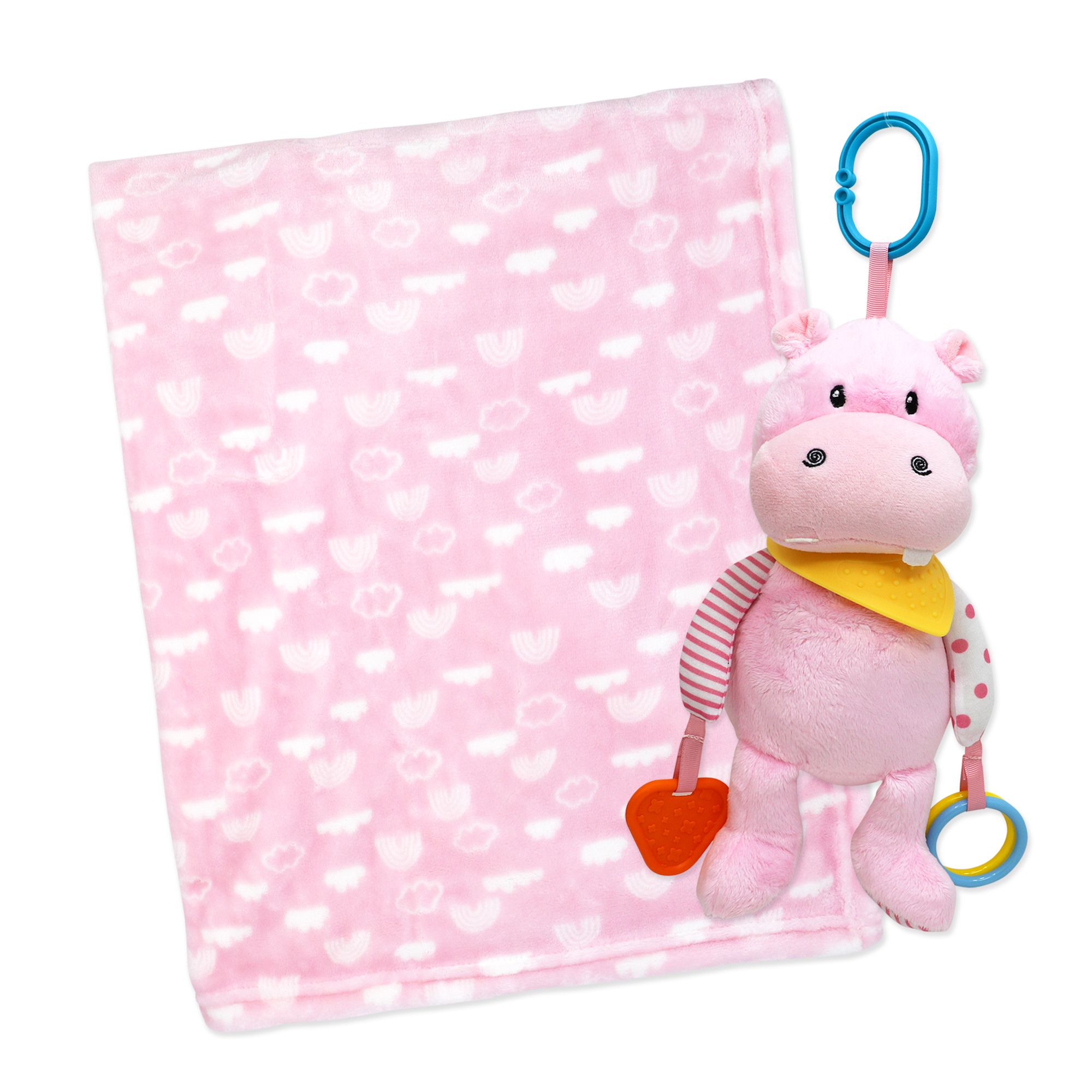 Plush Activity Toy & Baby Blanket Set – 100% Polyester, 30" x 36" Soft Throw