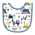 Construction Trucks Baby Bibs 4-Pack – Soft Cotton Blend Feeding Bib Set