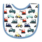 Construction Trucks Baby Bibs 4-Pack – Soft Cotton Blend Feeding Bib Set