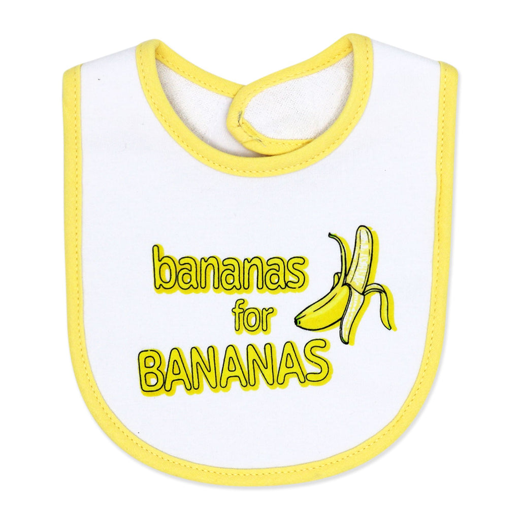 Banana Print Baby Bibs & Socks Set – 3 Bibs + 2 Pairs Socks, Soft Cotton Blend