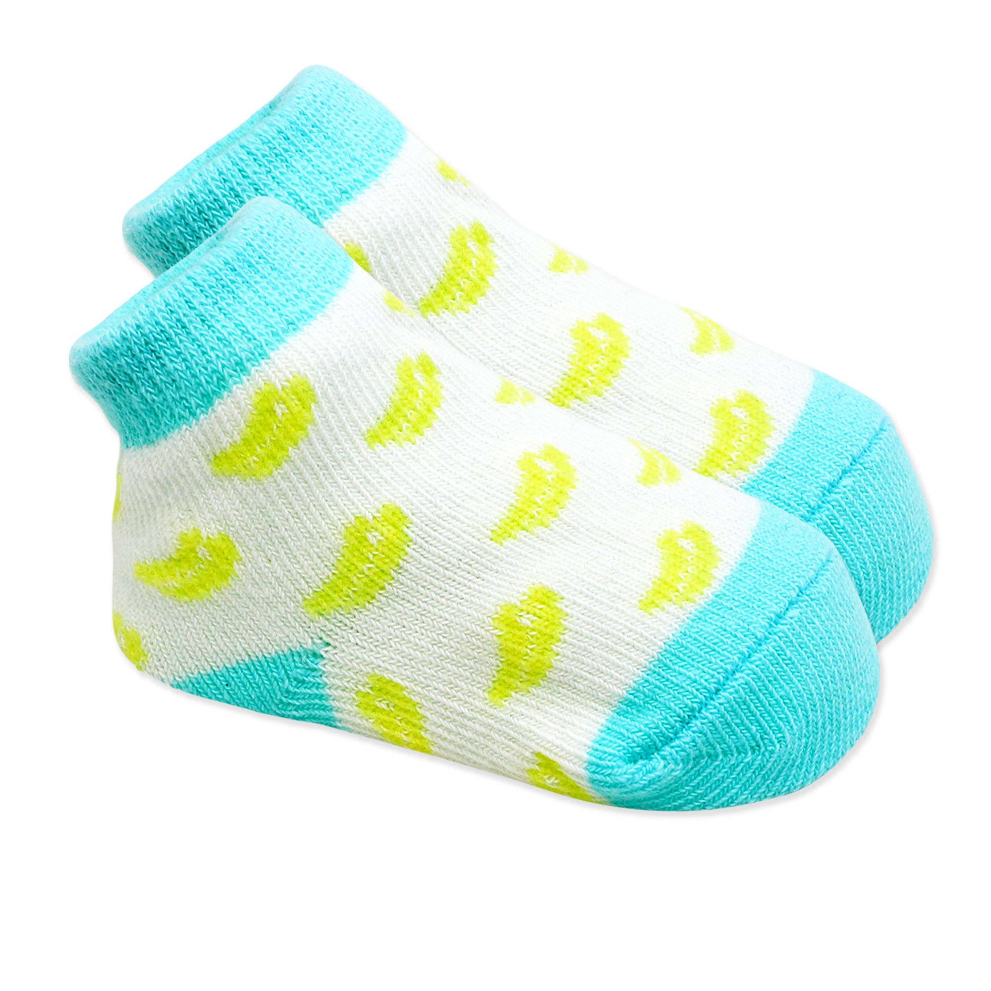 Banana Print Baby Bibs & Socks Set – 3 Bibs + 2 Pairs Socks, Soft Cotton Blend