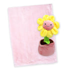 Pink Flower Plush Activity Toy & Baby Blanket Set – 100% Polyester, 30" x 36"