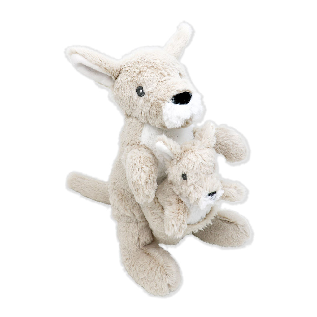 12" Mommy & Baby Kangaroo Plush Toy – Soft 100% Polyester Stuffed Animal Set