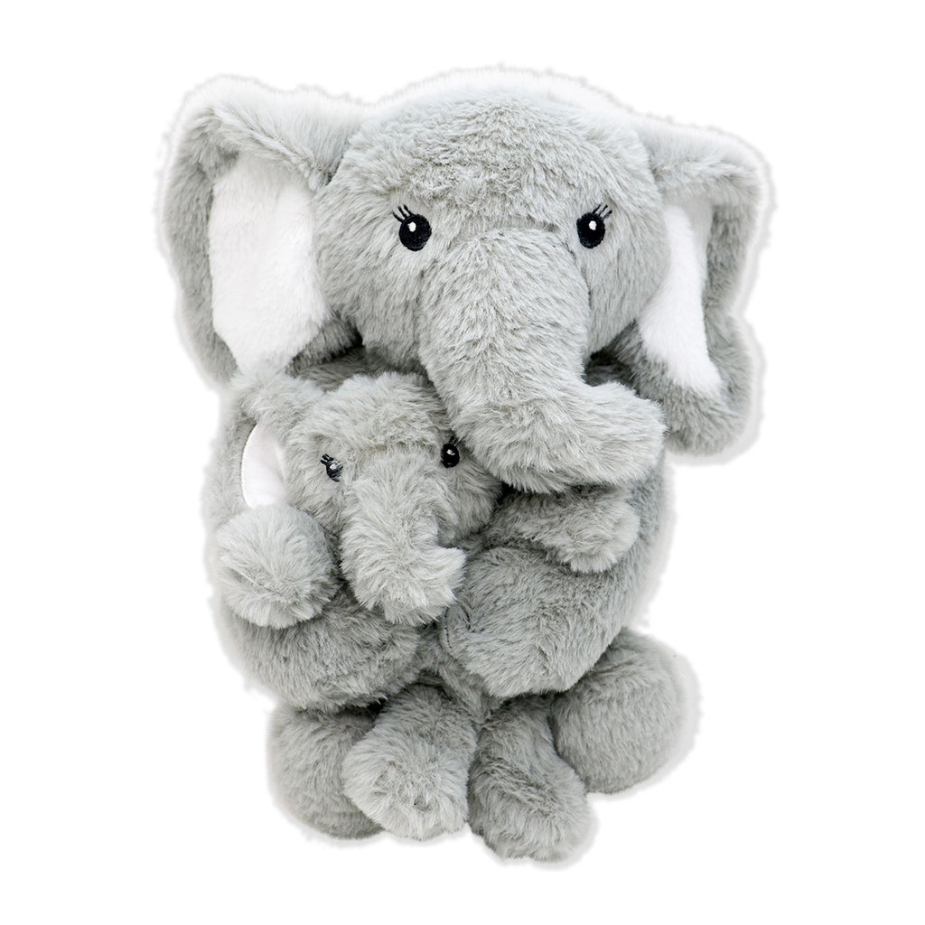 12" Mommy & Baby Elephant Plush Toy – Soft 100% Polyester Stuffed Animal Set