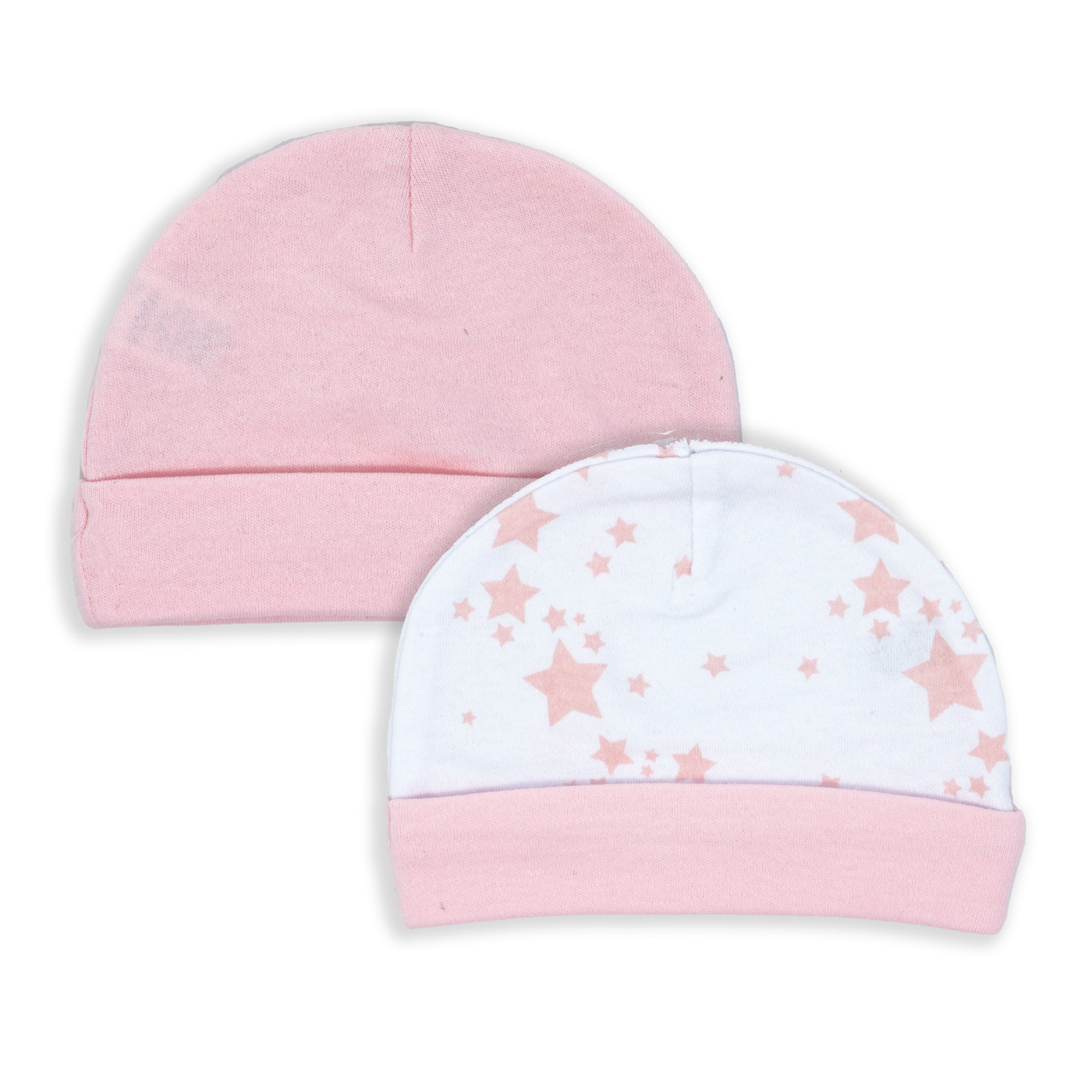 2-Pack 100% Cotton Baby Hats 0–6M