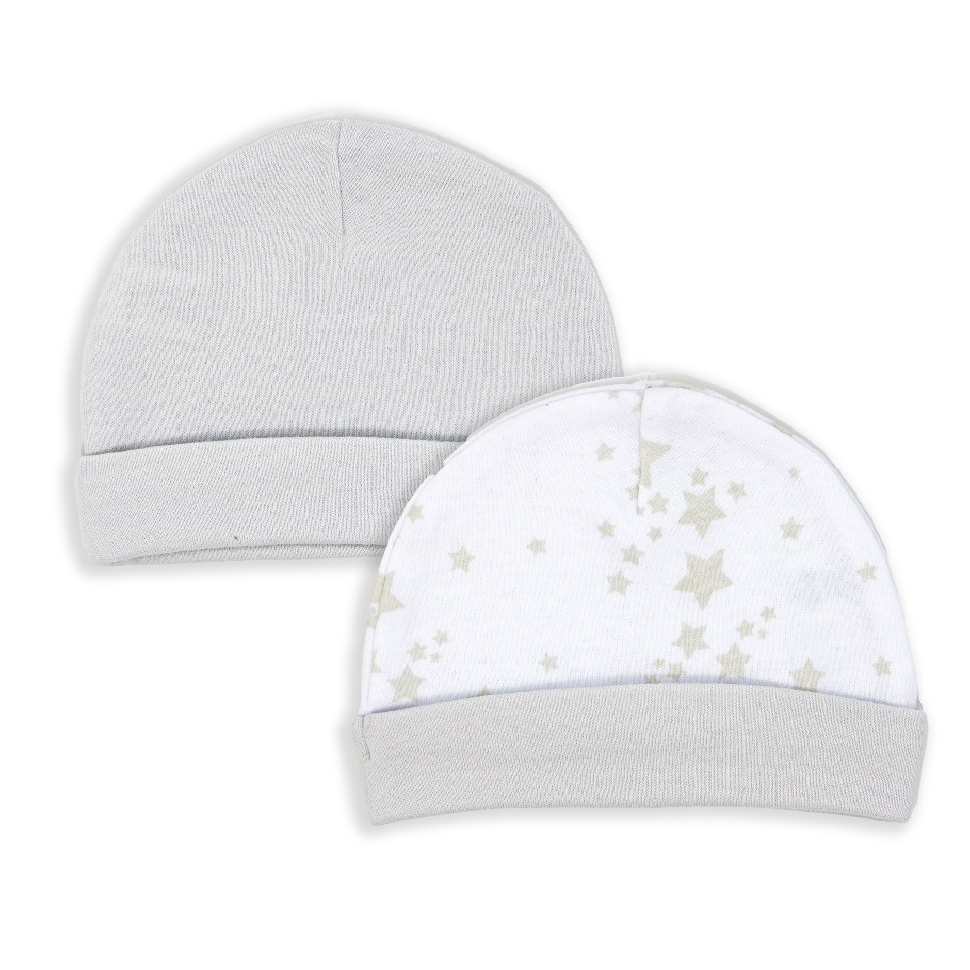 2-Pack 100% Cotton Baby Hats 0–6M