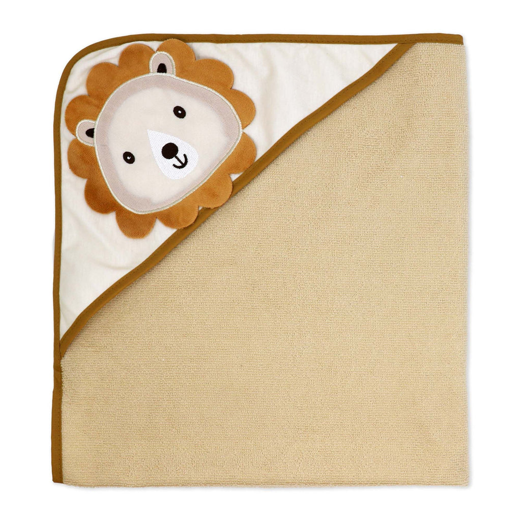 6-Piece Green Lion Baby Bath Set – 3 Hooded Towels, 3 Washcloths & BPA-Free Bath Toys, 100% Polyester