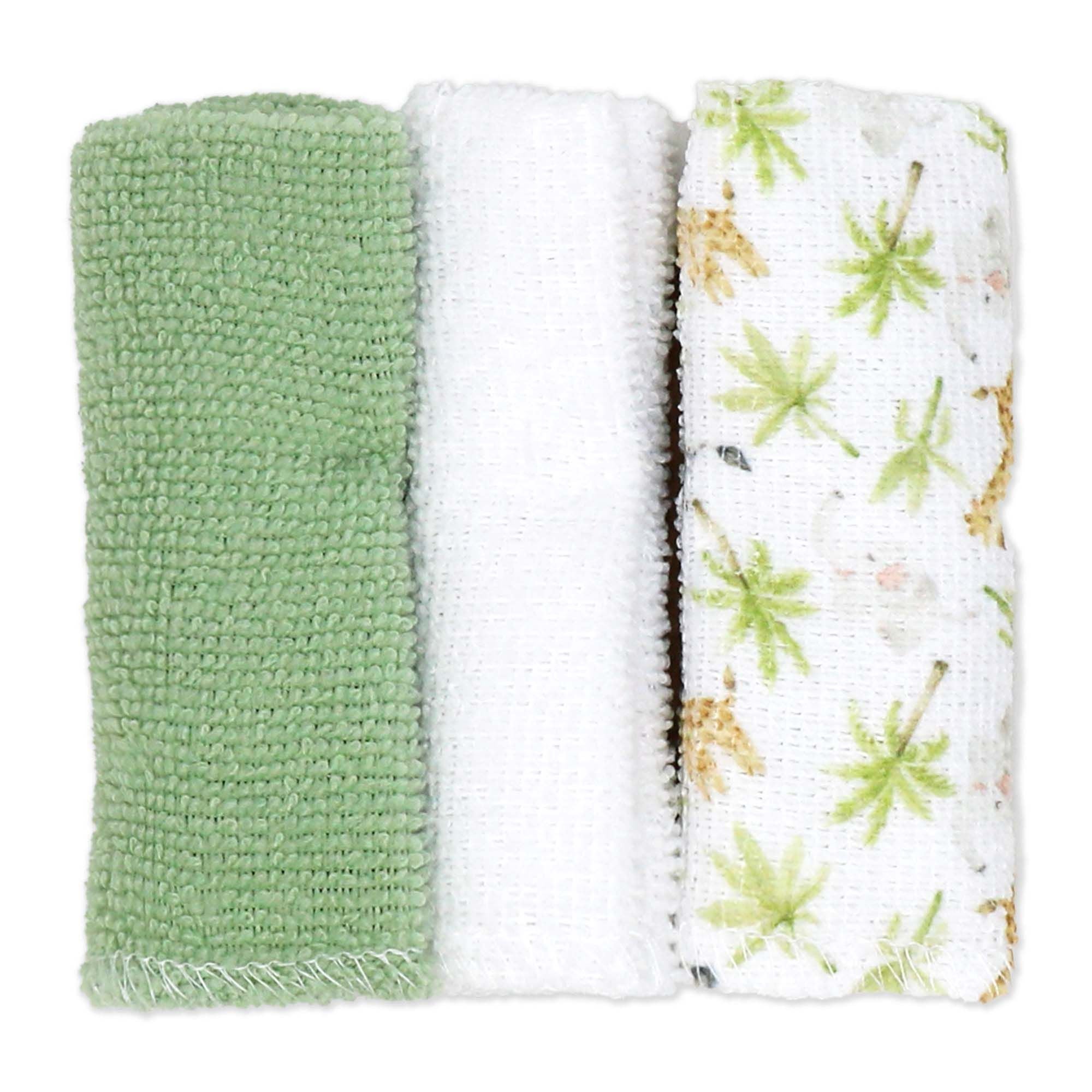 6-Piece Green Lion Baby Bath Set – 3 Hooded Towels, 3 Washcloths & BPA-Free Bath Toys, 100% Polyester