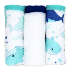 Whale Baby Bath Set – 100% Polyester Hooded Towel, Washcloths & BPA-Free Bath Toys