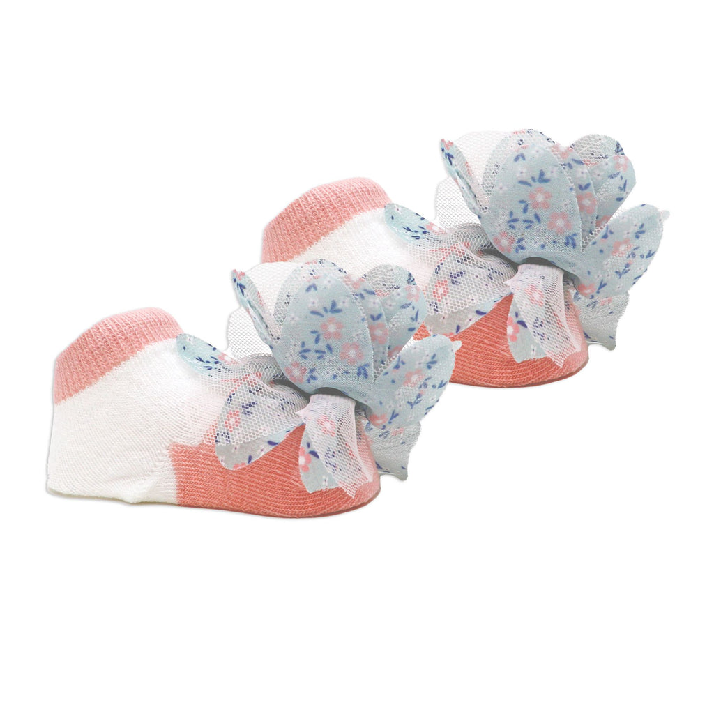 Baby Girl Chiffon Flower Headbands & Socks Set 0–6M – 2 Headbands + 1 Pair Socks