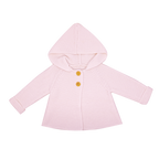 Pink Hooded Baby Cardigan Sweater – 100% Cotton