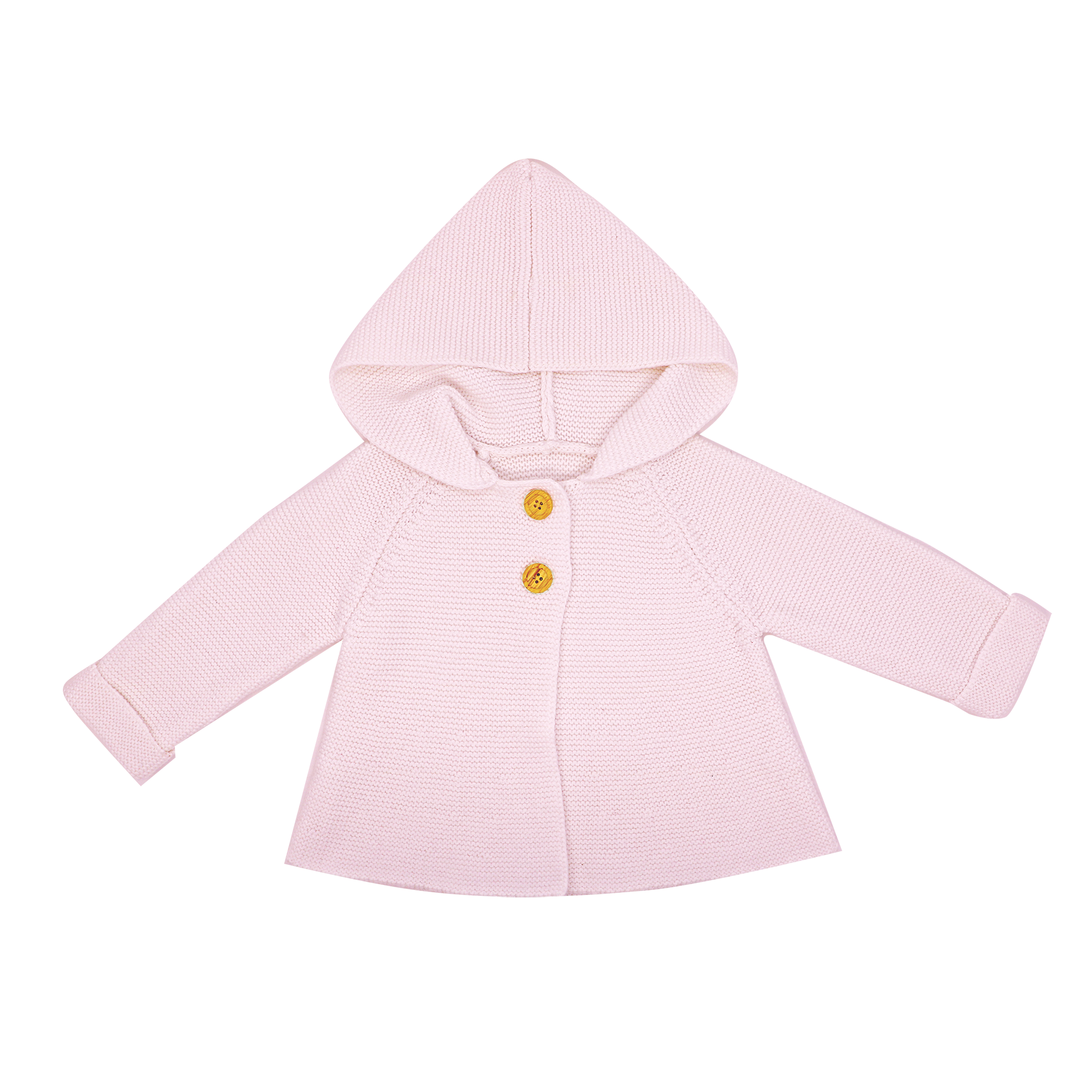Pink Hooded Baby Cardigan Sweater – 100% Cotton