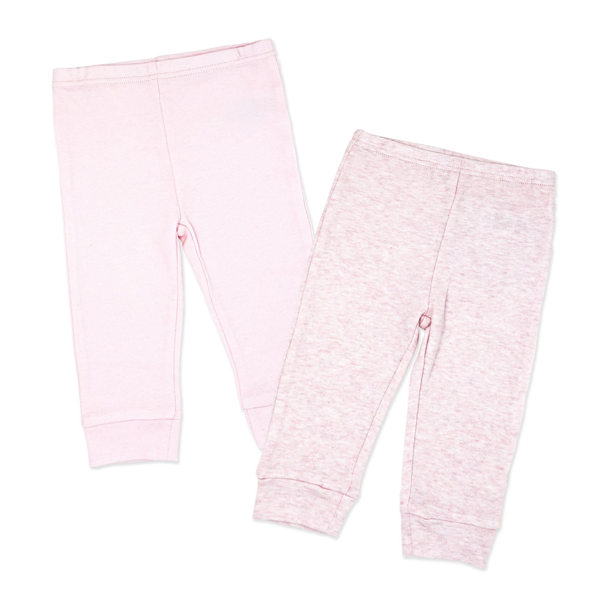 2-Pack 100% Organic Cotton Baby Cuffed Pajama Pants – Pink Sleep Bottoms