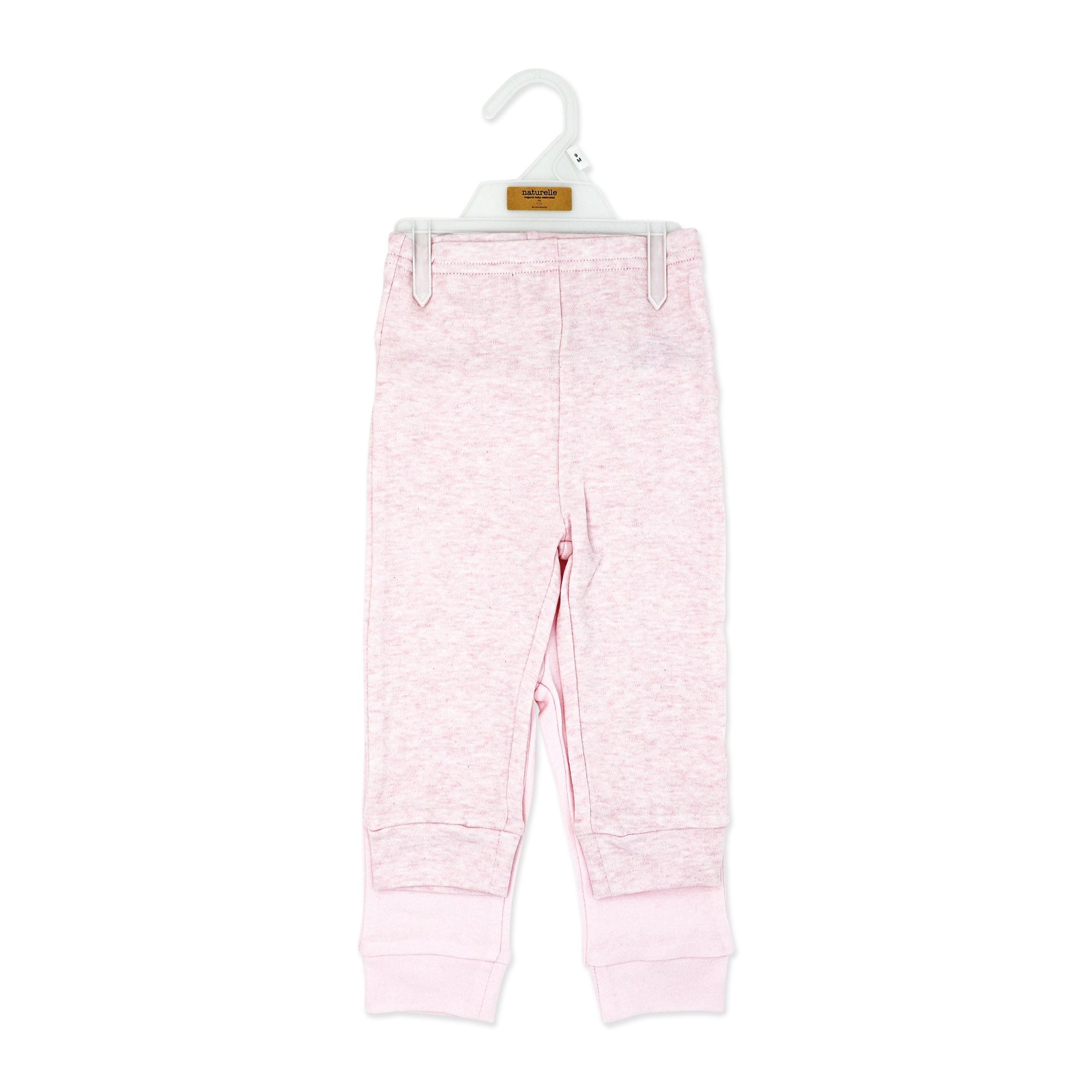 2-Pack 100% Organic Cotton Baby Cuffed Pajama Pants – Pink Sleep Bottoms