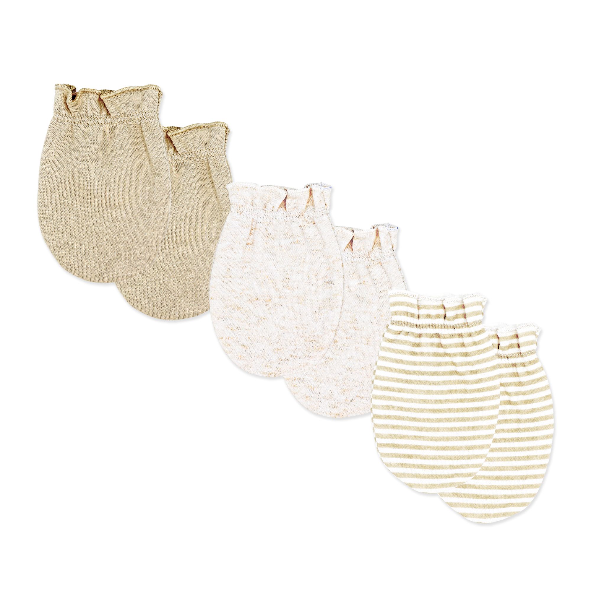 3-Pack 100% Organic Cotton Baby Mittens