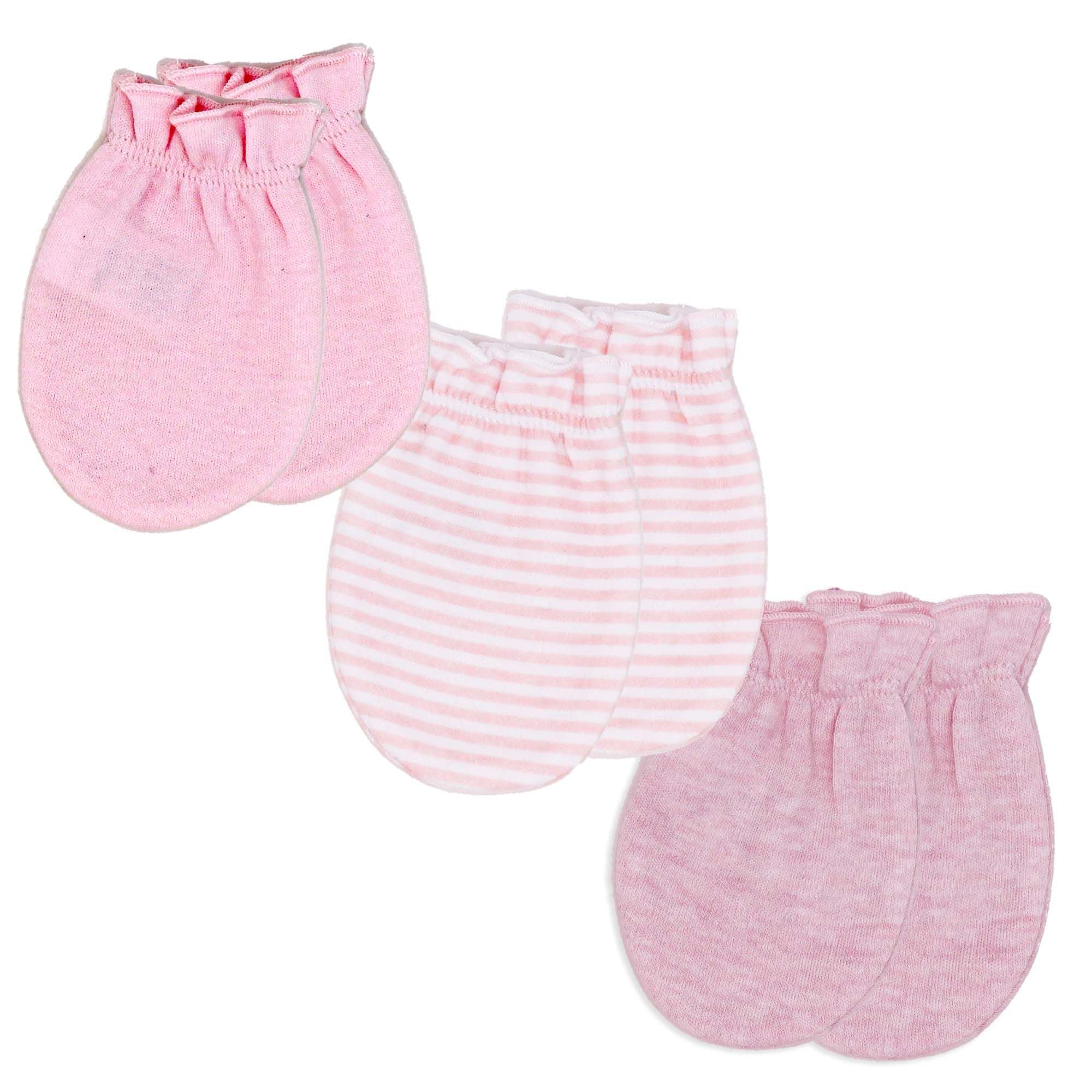 3-Pack 100% Organic Cotton Baby Mittens