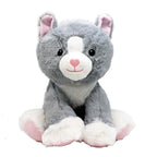 12" Gray Cat Plush Toy – Soft 100% Polyester Stuffed Animal