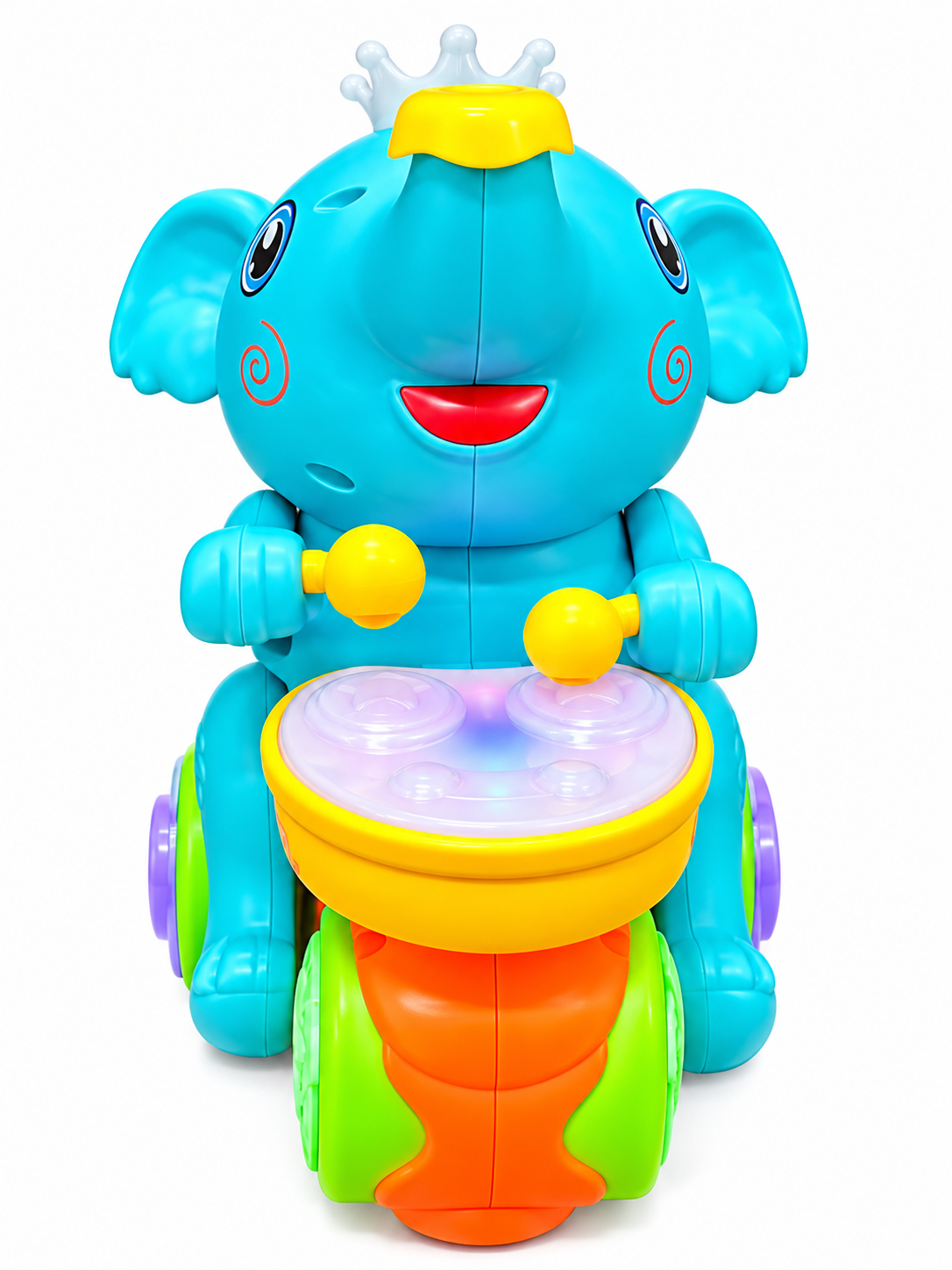 Elephant Drummer Bump &amp; Go Musical Toy – Interactive Light-Up Elephant for Kids (3+ Years