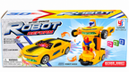Transforming Robot Sports Car Toy – 2-in-1 Yellow Robot Car with Lights &amp; Sound (3+ Years)