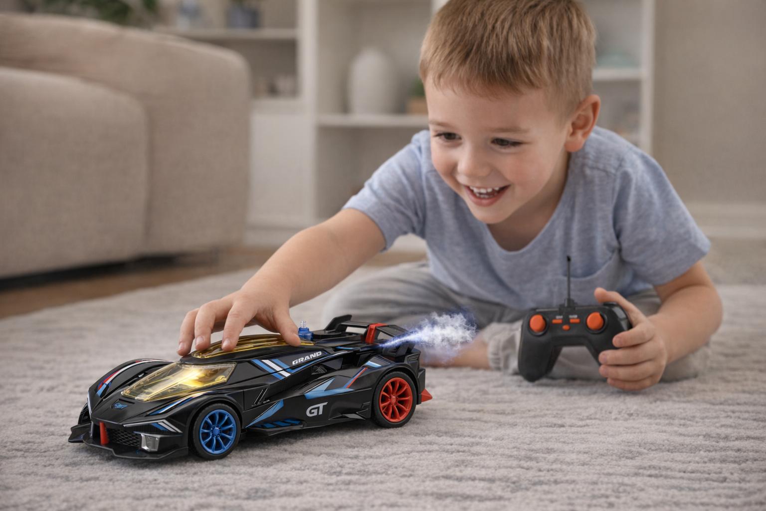 RC Racing Car with Spray Effect- Age 6+