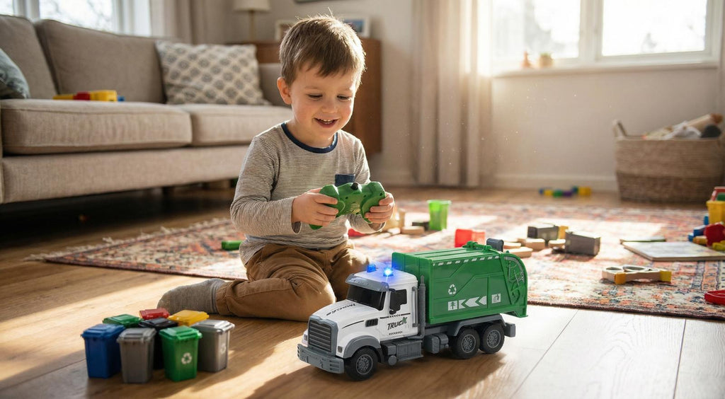 RC Sanitation Truck – 1:30 6‑Channel Garbage Truck, Ages 3+