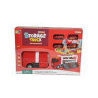 Mobile Fire Storage Truck Toy Set – Lights, Sound & Mini Vehicles (Ages 3+)