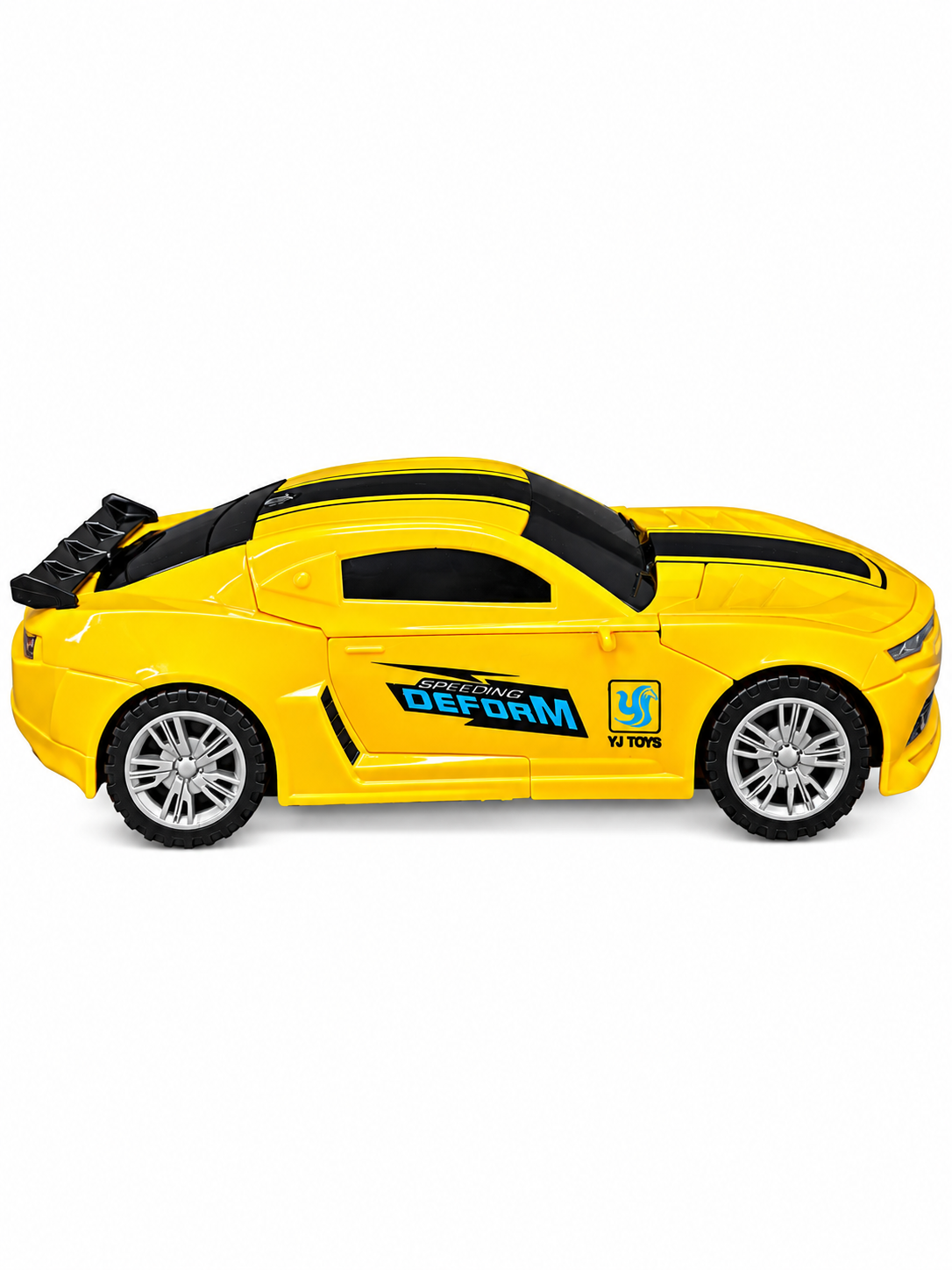 Transforming Robot Sports Car Toy – 2-in-1 Yellow Robot Car with Lights &amp; Sound (3+ Years)