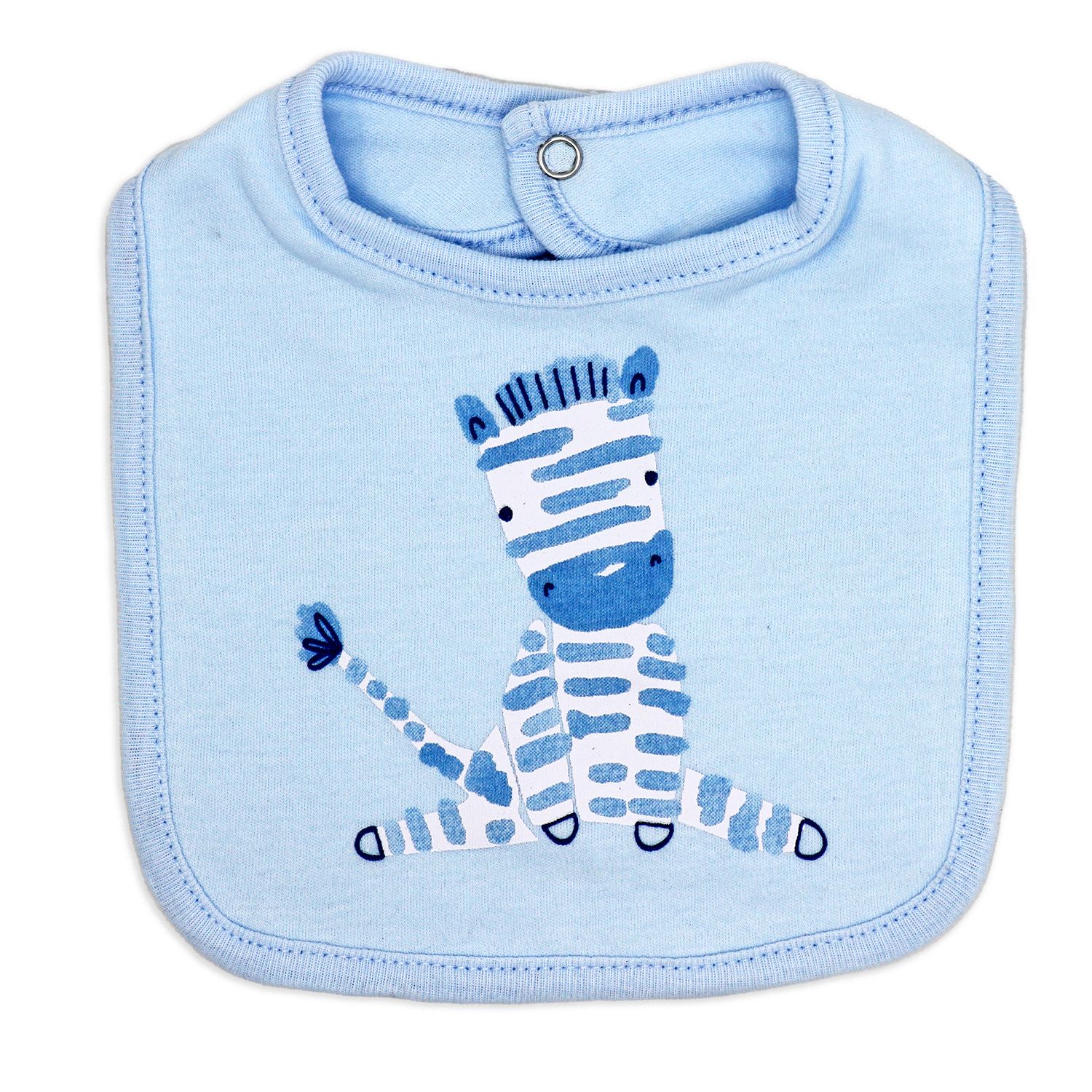 Blue Zebra Newborn 8 Piece Gift Set – 100% Cotton Layette & Toy