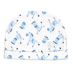 Blue Zebra Newborn 8 Piece Gift Set – 100% Cotton Layette & Toy