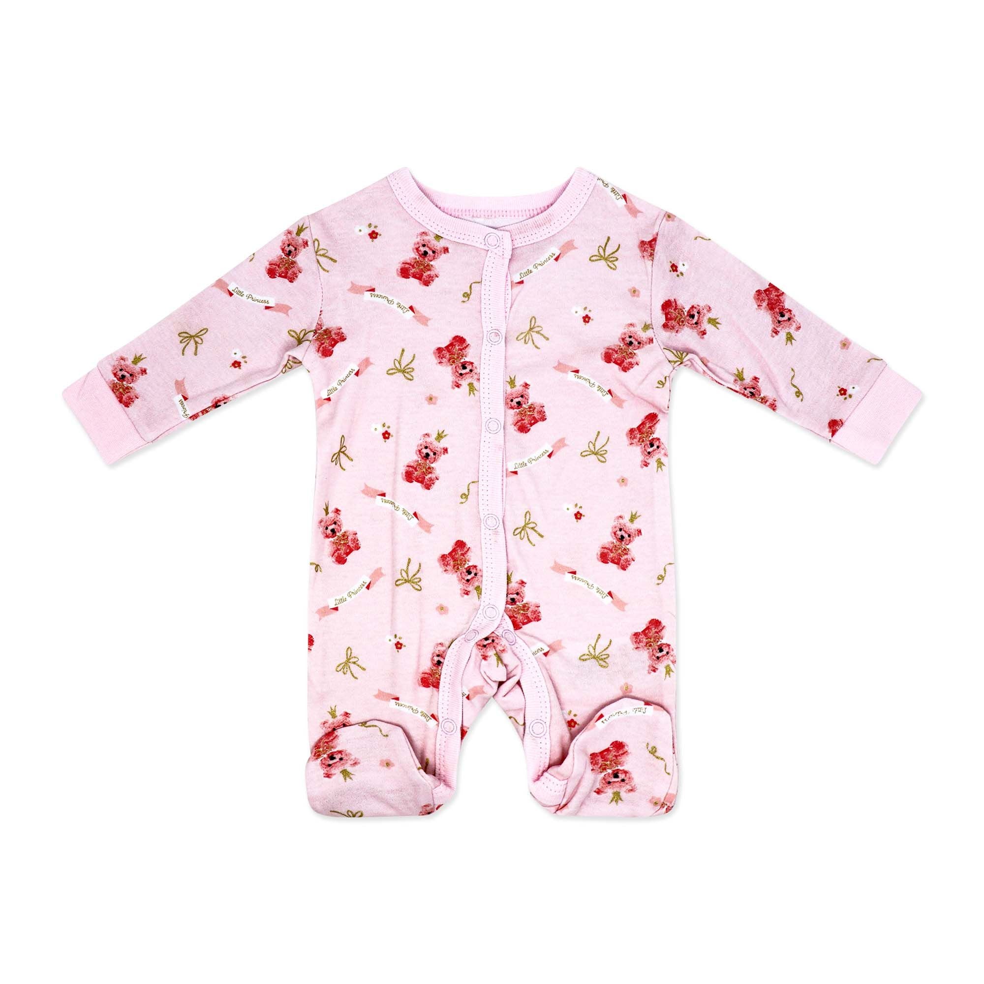 Pink Floral Princess 5 Piece Baby Girl Layette Gift Set – 100% Cotton