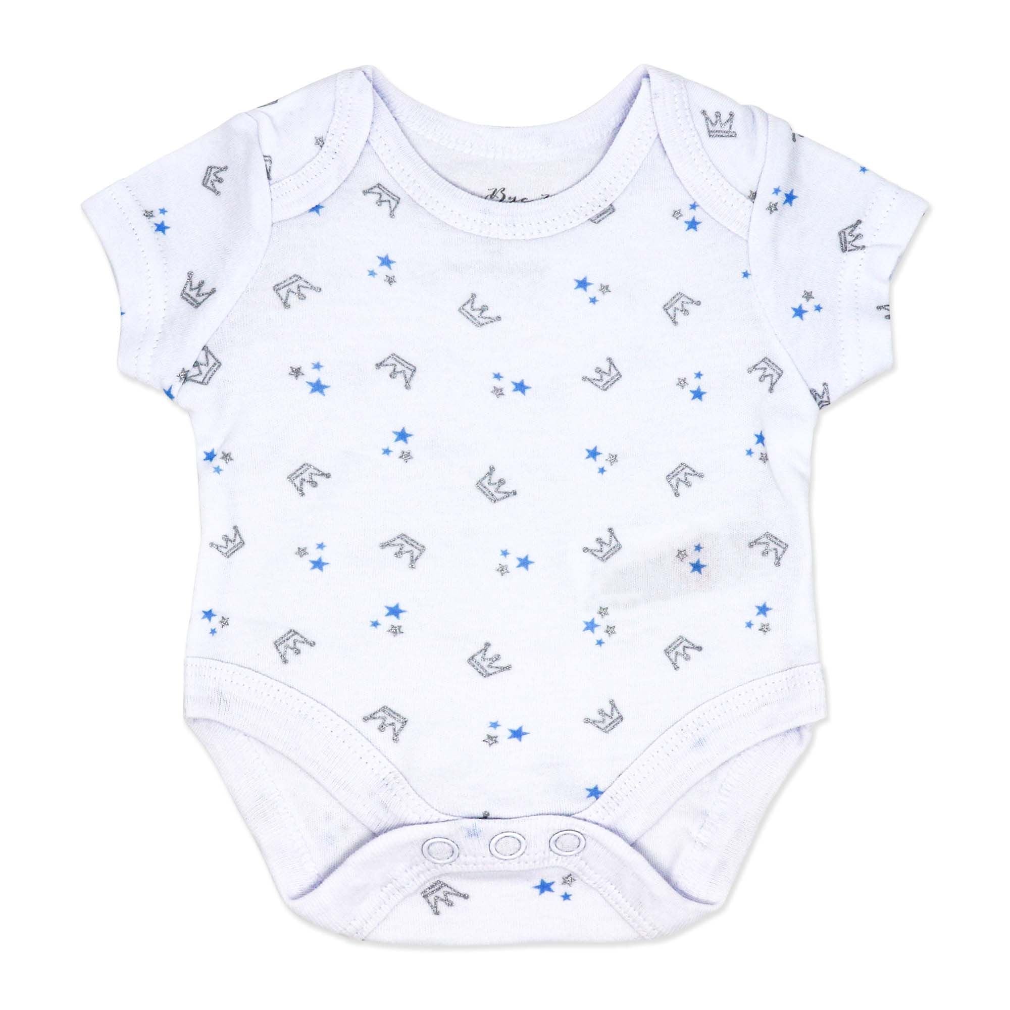 Blue Teddy Bear 5 Piece Baby Layette Gift Set – 100% Cotton