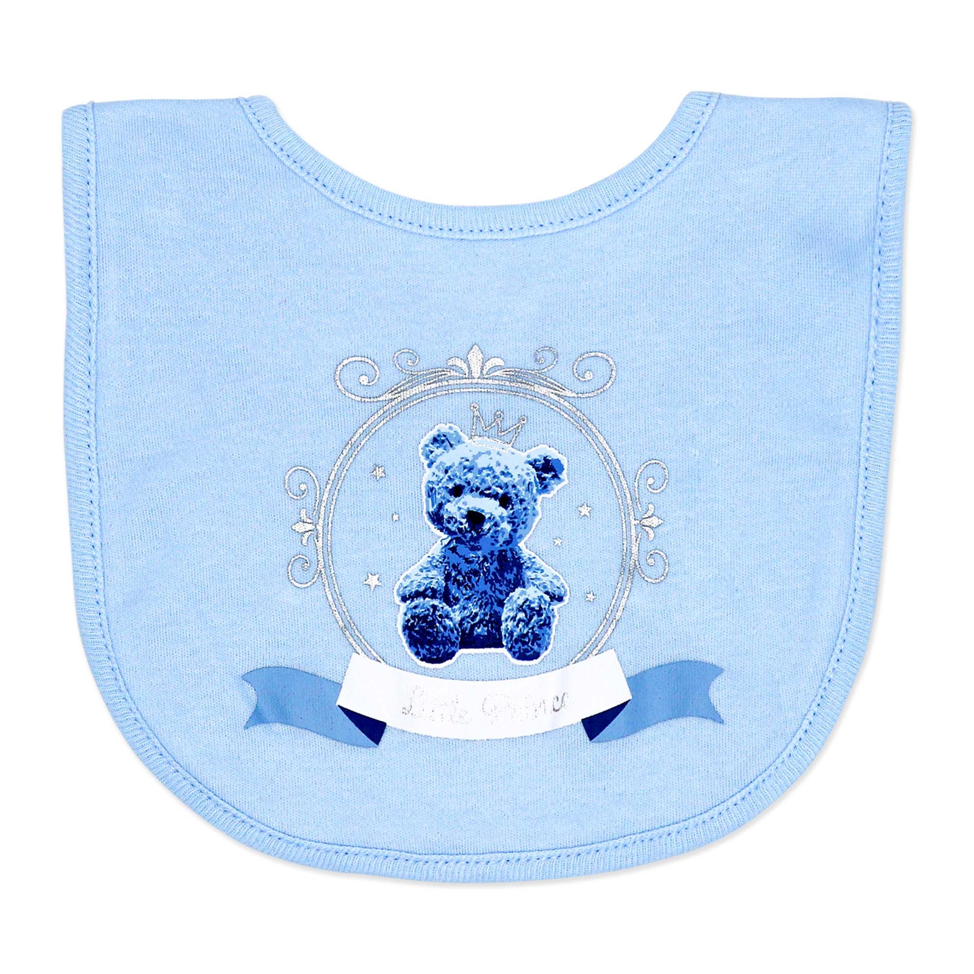 Blue Teddy Bear 5 Piece Baby Layette Gift Set – 100% Cotton