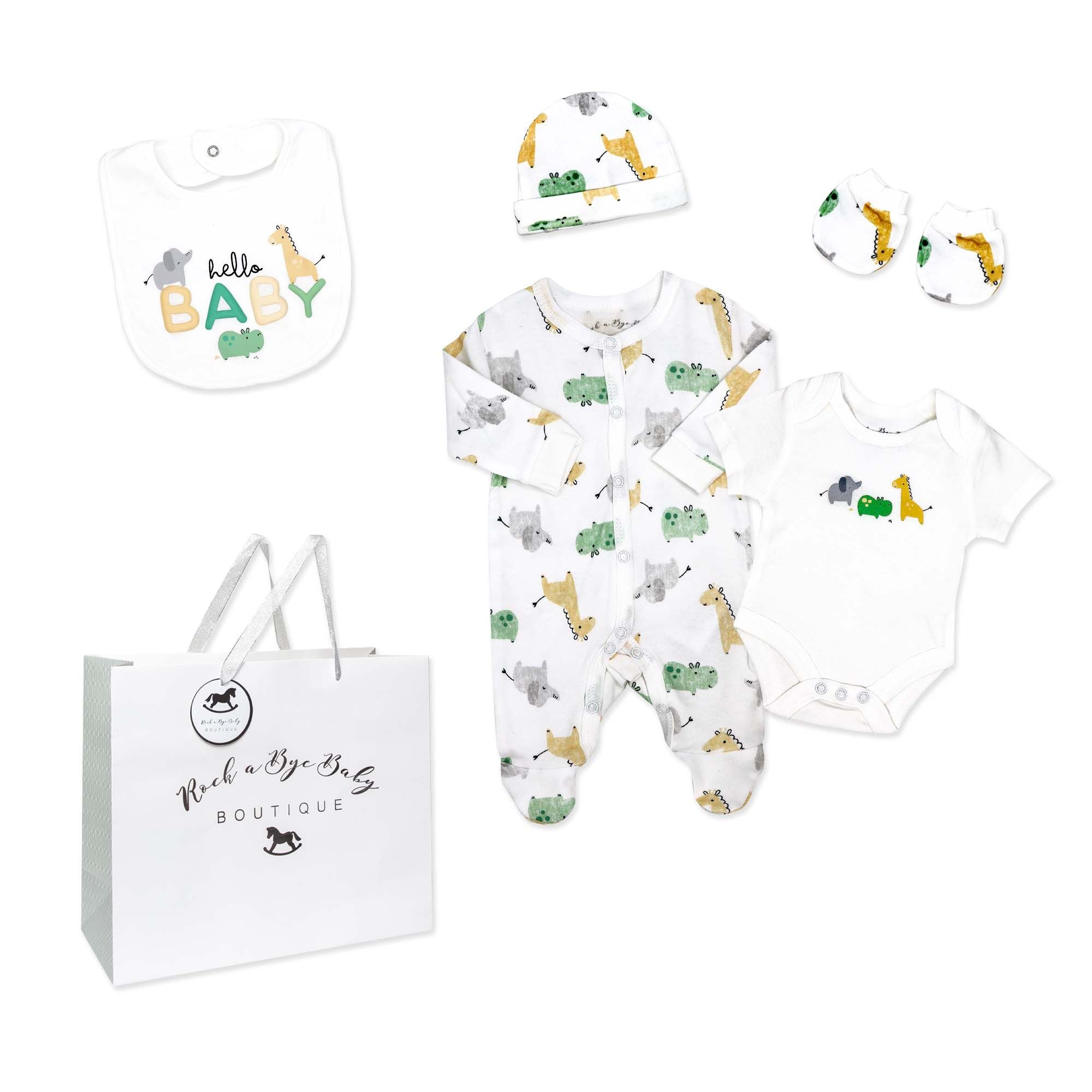 5 Piece Layette Gift Set – 100% Cotton