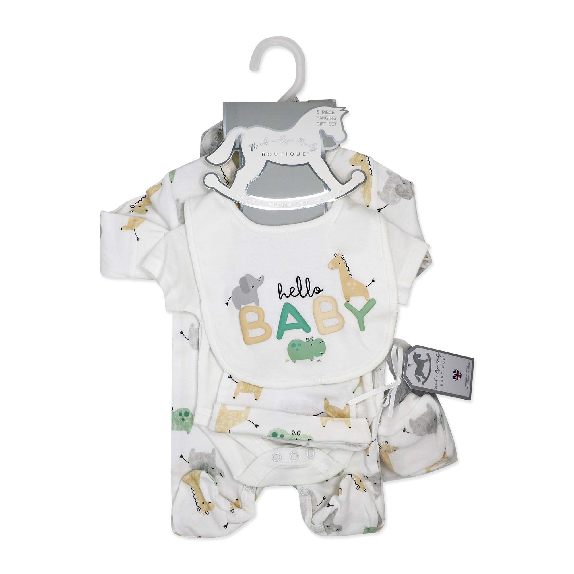 5 Piece Layette Gift Set – 100% Cotton