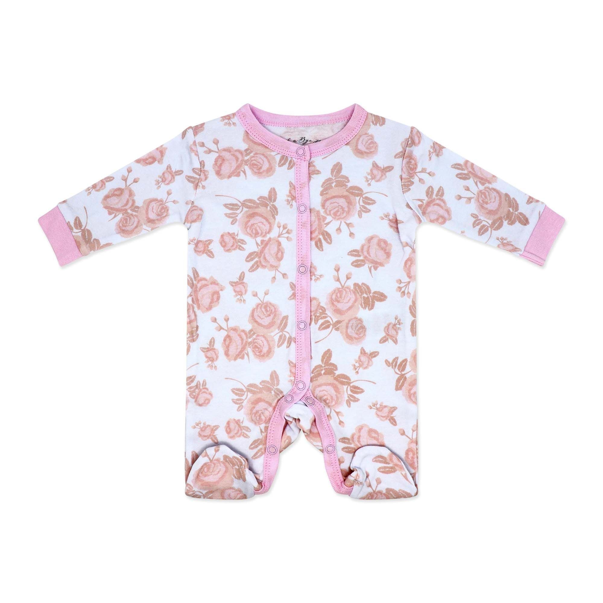 Pink Rose 5 Piece Baby Girl Layette Gift Set – 100% Cotton