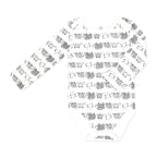White Print Baby Bodysuit-100%cotton Long Sleeve