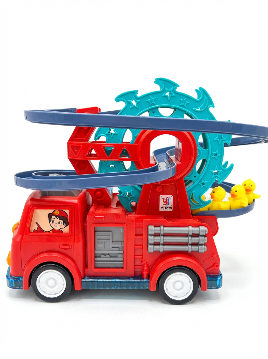 Battery Operated Fire Truck Duck Track Toy